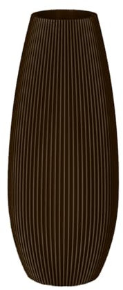 SKEBU - Vase Paris - Dekovase - Blumenvase - wasserdicht - 3D Druck (Dunkelbraun)