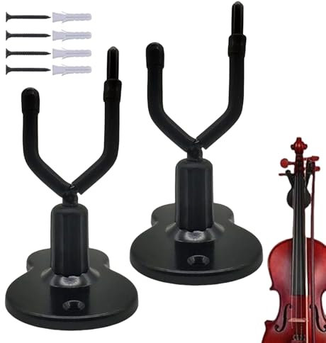 Violine Wandaufhänger - 2X Violine Violine Ständer mit Bogenhalter - Platzsparende String Instrument Display Ständer Für Amateure & Profis