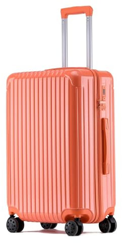yuweijie Valigia Bagaglio a Mano con coque in 100% PC. Valigia Trolley con 4 Ruote Doppie Girevoli e Lucchetto TSA Integrato(S-55 cm, Arancione, 40L)