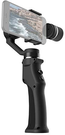 Stabilisateur à 3 axes avec contrepoids amovible, large compatibilité avec téléphone et caméra d'action, 3 modes, batterie intégrée de 2600 mAh, contrôle par application, vitesse et angle réglables