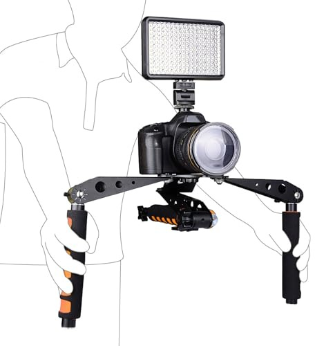 Fockety Kamera-Schulterstütz-Rig-Kit, Kamera-Schulterhalterungs-Kit aus Aluminiumlegierung für DSLR-Videocamcorder, Schulter-Rig-Stabilisator für DSLR- und spiegellose