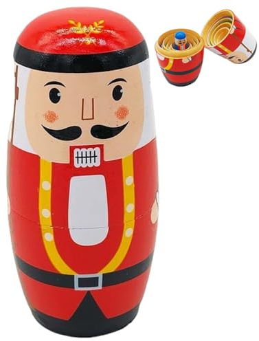 Syglawnd Nutcracker Doll, Russian Nesting Dolls Set, 5Pcs/Set 5.5 Cute Nutcracker Nesting Dolls, Wooden for Kids, Traditional Matryoshka Doll, Decor