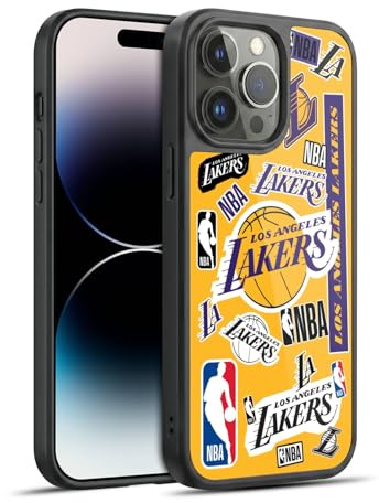 Head Case Designs Offizielle NBA Sticker-Collage Los Angeles Lakers Gel Armour Hülle [Militärischer Schutzgrad] kompatibel mit Apple iPhone 14 Pro Max
