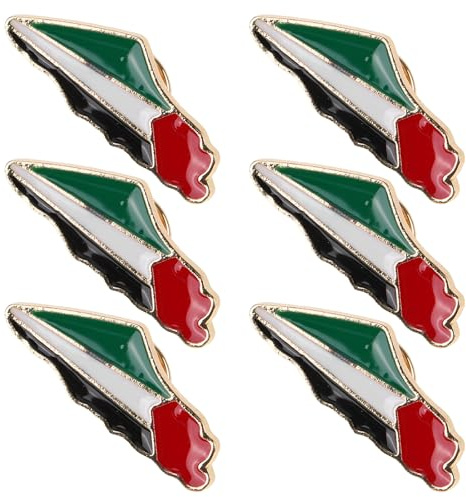 POPETPOP Broches Drapeau Palestine Épingle Patriotique Stylée Lot de 6 en Alliage de Zinc Accessoire Polyvalent pour Vêtement pour Amis et Collègues
