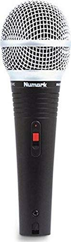 Numark WM200 - Dynamisches Handmikrofon für DJ-Live-Performances, mit Befestigungsclip, 6 Meter langes, abgeschirmtes Kabel und Hartschalenetui mit Schaumstoffeinlage, silber/schwarz