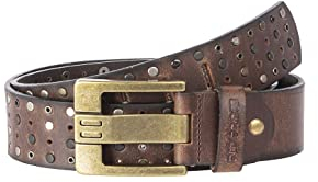 Red Bridge Herren Gürtel Ledergürtel Breiter Nietengürtel Cowboy Western Nieten RB9101 (110, Braun (Brown))
