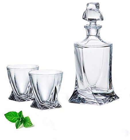 Bohemia - Jarra de cristal de 850 ml con 2 vasos a juego