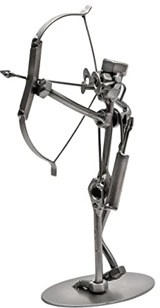 STEEMO Schraubenmännchen Bogenschütze Bogenschießen Geschenk Metall-Deko 14x6x22 cm