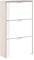 Habitdesign Zapatero 3 Puertas, Zapatero Estrecho, Acabado en Color Blanco Brillo y Roble Canadian, Medidas: 60 cm (Ancho) x 113 cm (Alto) x 22 cm (Fondo)