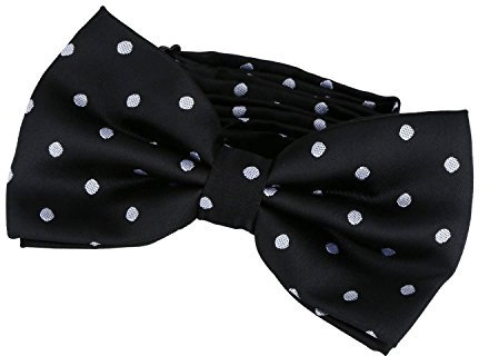 DonDon Pajarita para Hombre de lunares negro elegante con gancho con nudo y ajustable