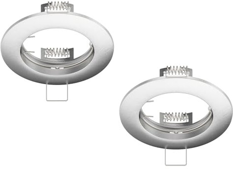 ledscom.de 2 Stück Deckeneinbaurahmen CIRC, rund, aluminium matt