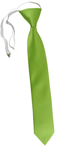 TigerTie Security Sicherheits Krawatte in hellgrün Uni einfarbig - vorgebunden mit Gummizug in weiss