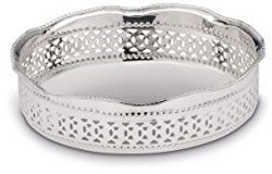Tablett Galerie Rund D 20,0cm, H 5,0cm versilbert