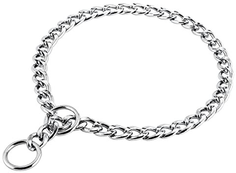 PETTOM Collier Étrangleur pour Chien, Collier Métal pour Chiens, Colliers Chaine pour Chien Chiot en Fer Solide, Colliers de Dressage pour Chiens (Fer, 55cm)