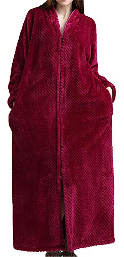 GODGETS Vestaglia da Donna in Morbido Pile Cerniera Lampo Frontale Rosa M