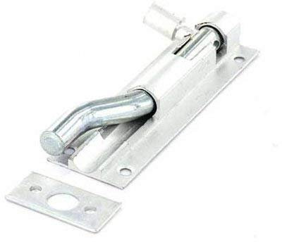 2 x Aluminium Necked Door Bolt 1 Wide - 100mm - Silver