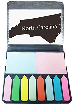 Carolina The United States North Map Silhouette Self Stick Note Color Page Marker Box