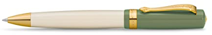 Kaweco STUDENT Kugelschreiber 60's Swing I Business Kuli aus hochwertigem Acryl in Grün & Creme I Edler Kugelschreiber mit Geschenk-Box aus Metall I Nostalgischer Drehkugelschreiber 13 cm
