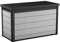 Keter Denali 200 Gallon Resin Large Deck Box with Double Wall 20mm Panels - Paintable and Drillable-Organization and Storage for Patio Furniture and Outdoor Items, Grey & Black