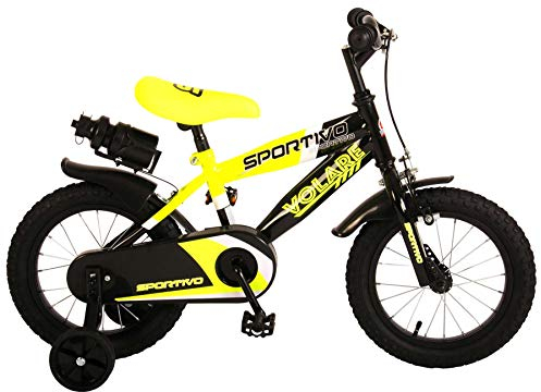 Volare Unisex-Youth 2044 Kinderfahrrad, Schwarz, Gelb, Kleinkind