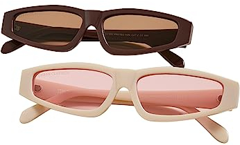 Urban Classics Sunglasses Lefkada 2-Pack, brown/brown+offwhite/pink, one size