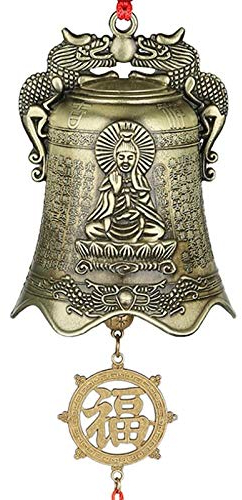 Feng Shui Glocken Glocke Klangspiel Buddhistische Glöckchen Glückverheißende Glückliche Buddha-Glocke, Die Wind-Glockenspiel-Glücks-Hängendes Dekor-Auto-Hängende Glocken-Frieden-Antiker Bronze-Glocken