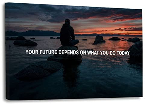 Hustling Sharks®️ Motivationsbilder als XXL Wandbild YOUR FUTURE - Querformat (150 x 100 cm), Bilder Büro Motivation, Wandbilder mit Sprüchen, Bilder Erfolg, Wanddeko Büro, Kunstdruck