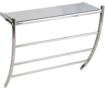 Bagnoxx Handtuchhalter 53cm x 46cm x 21cm Silber | Edelstahl, Wandmontage, Ablage für Handtücher, Badezimmer Zubehör