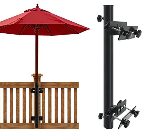 Finderomend Deck Umbrella Mount, Easy Install and Move Outdoor Patio Umbrella Holder (Grille/Post) for Sail Shade Pole/Flagpole/String Light Pole Save Space on Deck