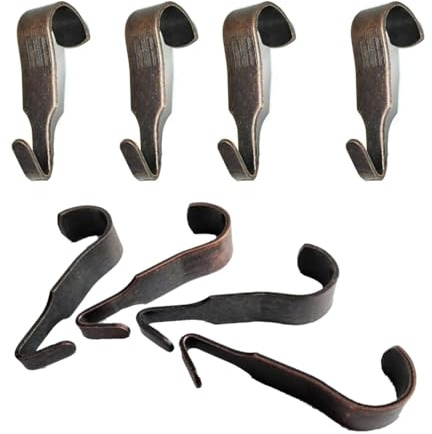 Bronze Narrow Picture Rail Hooks for Frames & Mirrors, 8 Pack | 8 bronze narrow picture rail hooks for compatible moulding rails, pictures, mirrors and frame hanging systems.