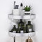 TRUSTLIFE Bathroom Storage Organizer Shower Corner Shelf No Drilling Wall Mounted Bathroom Shelf with Hooks, Space Aluminum Shower Storage for Wetroom - 2 Pack, Silver