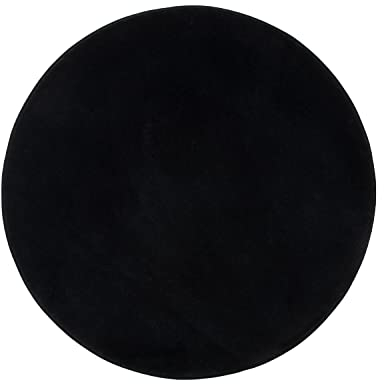 Gözze - Premium Rutschfester Runder Badezimmerteppich, RIO, 100% Microfaser, Ø 110 cm - Schwarz