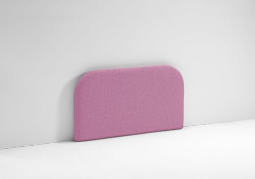 EVERGREENWEB Testata Letto Singola Imbottita, Testiera in Tessuto Antimacchia Stondata in Foam e interno in puro legno per letto 90x190, Testata letto muro, Realizzata in Italia | Rosa