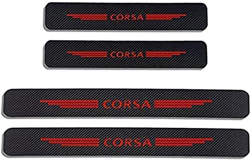4 Stück Kohlefaser Auto Einstiegsleisten Schutz für Opel Corsa D B E, Türschweller Kratzschutz Abdeckung Verkleidung Protector Pedal Aufkleber Willkommen Pedal Scuff Guard Car Zubehör