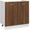 vidaXL Spülenunterschrank, Spülenschrank mit viel Stauraum, Küchenschrank mit 2 Türen, Küchenunterschrank Unterschrank Küche, Braun Eiche-Optik Holzwerkstoff