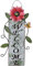 Dekoration schmiedeeiserne Wand Sonnenblumenzaun Glas Anhänger Dekoration & Hänge bemalt Heizlampe Terrasse Gas (Red, One Size)