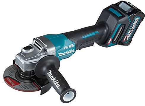 Makita GA013GD201 40V Max Li-ion XGT Brushless 125mm Angle Grinder Complete with 2 x 2.5 Ah Batteries and Charger Supplied in a Makpac Case