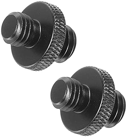 PATIKIL 2Pack Mikrofonstativ Adapter M8 Stecker an 3/8 Stecker Gewinde Stativ Schraube Adapter Doppelseiten Kamera Schraube für Mikrofon Stativständer Schwarz