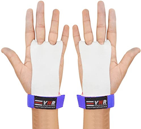 Protège-mains de gymnastique en cuir pour enfants débutants (violet, taille L)