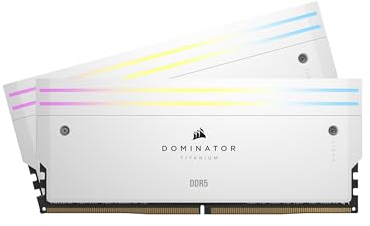 CORSAIR Dominator Titanium RGB DDR5 RAM 48GB (2x24GB) DDR5 6000MHz CL30 Intel XMP iCUE-Kompatibler Computerspeicher - Weiß (CMP48GX5M2B6000C30W)