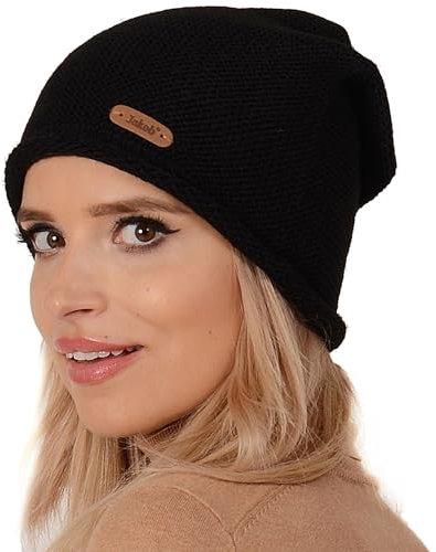 Alur Mütze Damen Beanie Wintermütze Strickmütze - Warme Elastisch Elegant Winter Mütze Eko - Weiches Garn Stilvoll Universell Warm (Schwarz)