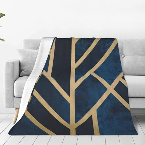 Decke Art Deco Midnight Serviertablett Weiche Überwurfdecke Ganzjahres-warme Decken Leichte, Flauschige Flanellüberwürfe für Bett, Sofa, Couch 150X125 cm