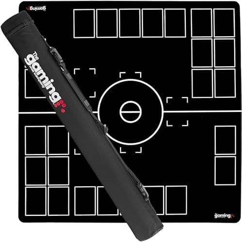 The Gaming Mat Company 2 Player Compatible Pokemon Playmat & Carry Bag- 28.4 x 28.4 x 0.16 Black and White Pokemon Playing Mat- Pokemon TCG Playmat for Pokemon Cards- 29.5 x 3.6 Storage Case Tube