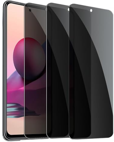 DYNASCO 3 Piezas Protector de Pantalla de Privacidad para Xiaomi Redmi Note 7 / Note 7 Pro/Note 7S, 9H Dureza Antiespia Cristal Vidrio Templado para Redmi - NO Soporta Desbloqueo de Huella Digital