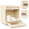 Mamabrum Lave-Vaisselle Jouet en Bois pour Enfants - Set Cuisine avec 6 Aimants, 2 Grandes Assiettes, 2 Petites Assiettes, 2 Tasses - Boutons Rotatifs Sonores (13 PièCes)