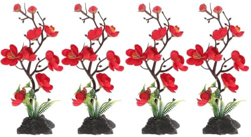 Alipis 4 Stück Sashimi-Gerichtsdekoration künstliche Pflanzen Japanisches essenstablett künstliche Blumen Phyto Sashimi Servierplattendekoration Sushi künstlerische Blumenverzierung