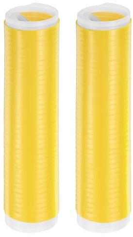 sourcing map 2 Pcs Silicone Pan Handle Sleeve, Heat Resistant Potholder Pot Holders Cover Sleeve for Frying Pan Handle Spatulas, Yellow (M)