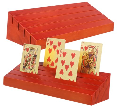 TOYANDONA 2St Spielkartensockel aus Holz Flash-Kartenhalter Spielkarten-Organizer spielkartenhalter für senioren spielkartenständer Lernkarten Kartenhalter für Spielkarten Holzständer