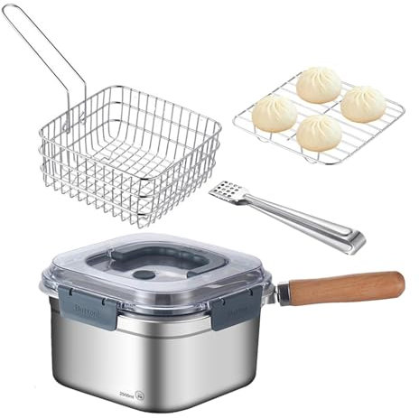 Ensemble de casseroles de camping, 2500 ml - Batterie de cuisine carrée multifonction pour randonnée, équipement de camping, friteuse pour camping, randonnée