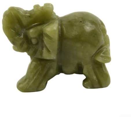Glückselefant geschnitzte Statue Aventurin Stein Ornamente Grün Jade Dekoration